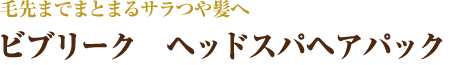 毛先までまとまるサラつや髪へ ビブリーク ヘッドスパヘアパック