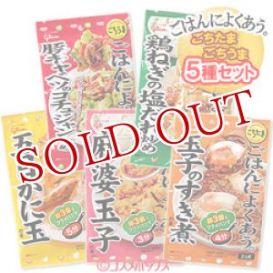 画像: 5種セット販売　グリコ　ごはんによくあう。（五目かに玉/麻婆玉子/玉子のすき煮/鶏ねぎの塩だれ炒め/豚キャベツのコチュジャン炒め）